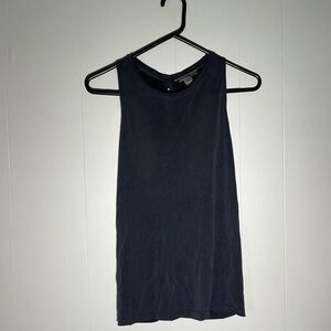 Victorias Secret | Size XS | Ribbed Racerback Tank Top | Grey Black Crisscross